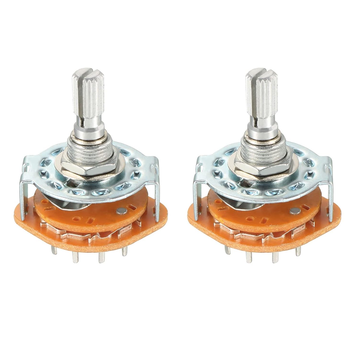 Interruptor giratorio selector de banda 1P4T 1 polo 4 posiciones, 1 cubierta para radio, TV, unidad de control de máquina industrial – 2 piezas