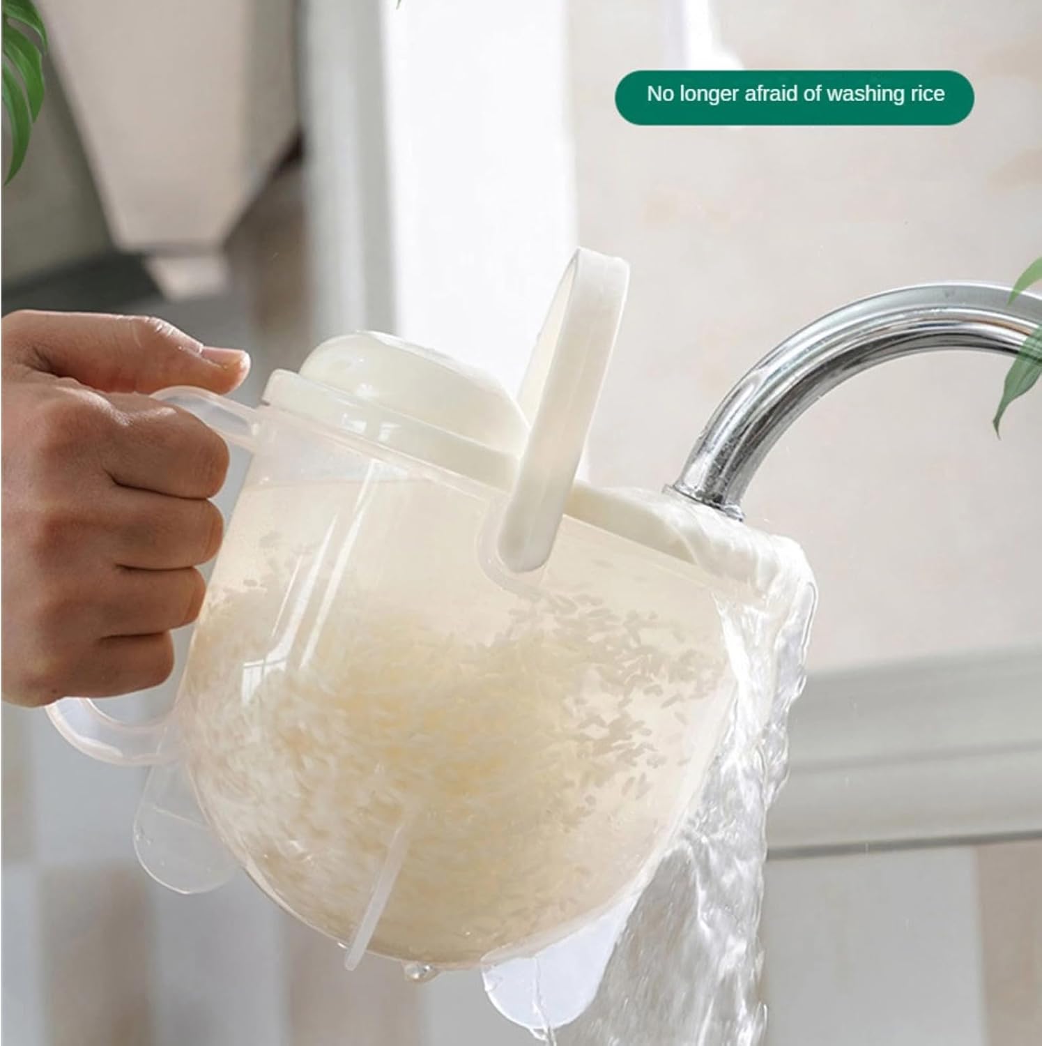 Cuenco colador para lavadora de arroz, colador de limpieza de arroz portátil, colador de cocina con mango para arroz, frijoles, uvas y tomates