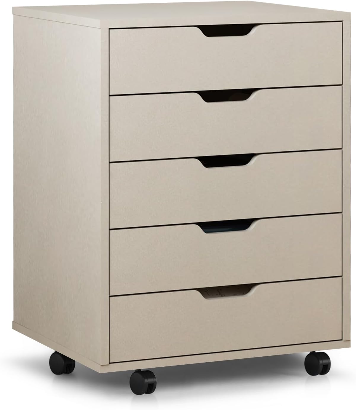 Zanzio Archivador móvil para oficina en casa con 54 cajones delgados, pequeño gabinete vertical comercial con ruedas, archivador rodante para