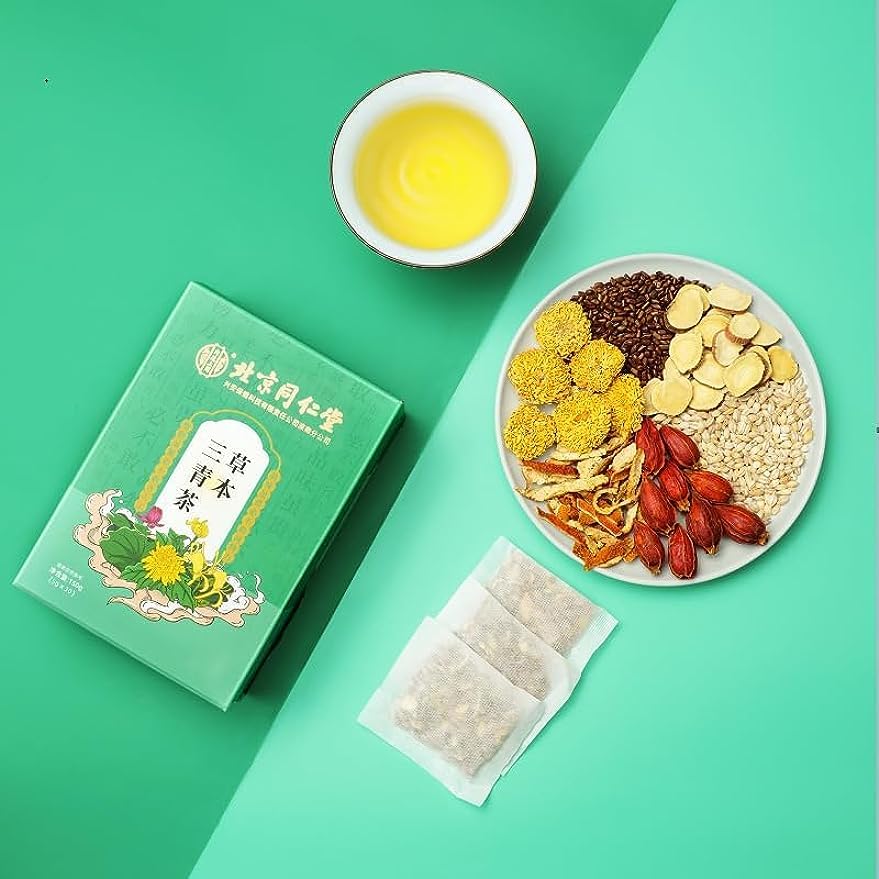 Té de tres hierbas limpiadoras, té verde de tres hierbas, té de hígado de hierbas, extraído de 18 tipos de hierbas, té de hígado de hierbas de China