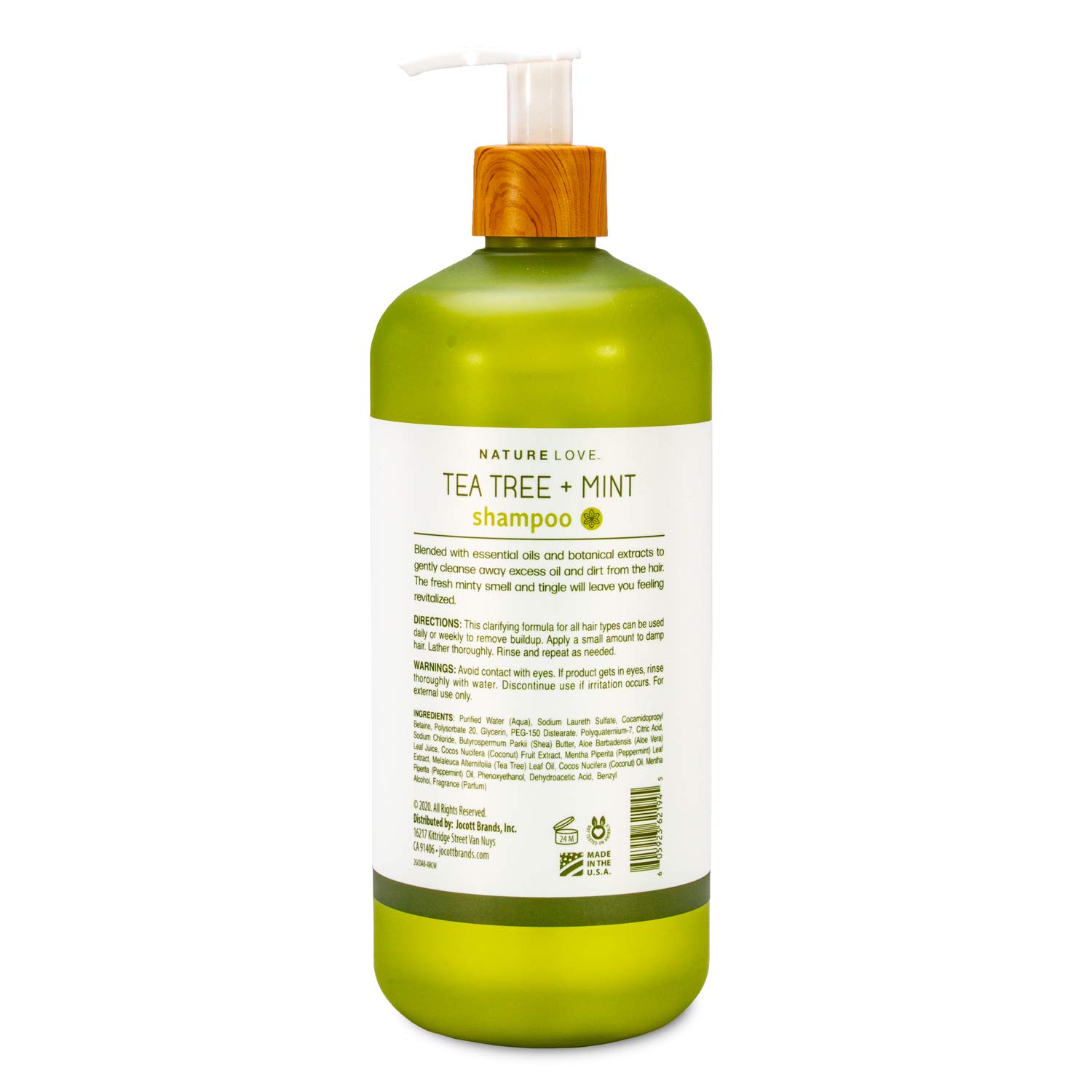 Nature Love Champú aclarante Tea Tree + Mint  Purificar + vigorizar  Revitalizante para todo tipo de cabello  Sin parabenos, libre de crueldad,