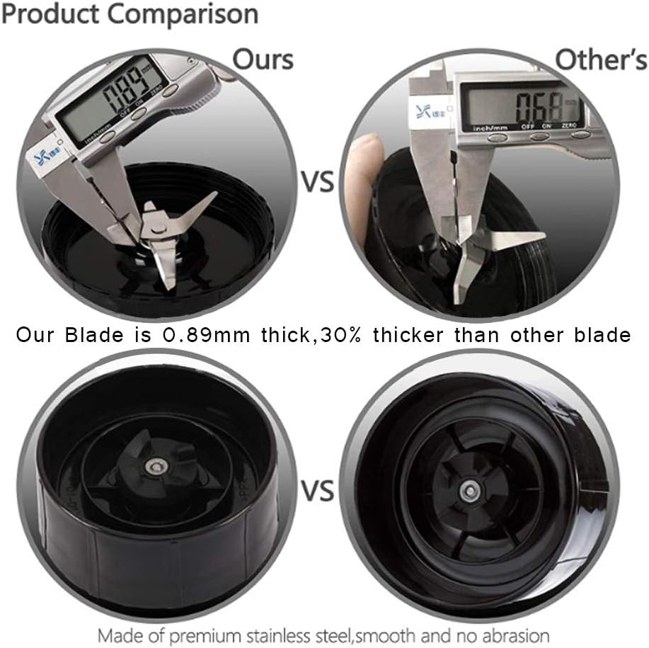 Paquete de 2 piezas de repuesto para licuadora, cuchillas cruzadas, compatibles con mezclador Magic Bullet de 250 W (modelo MB1001)