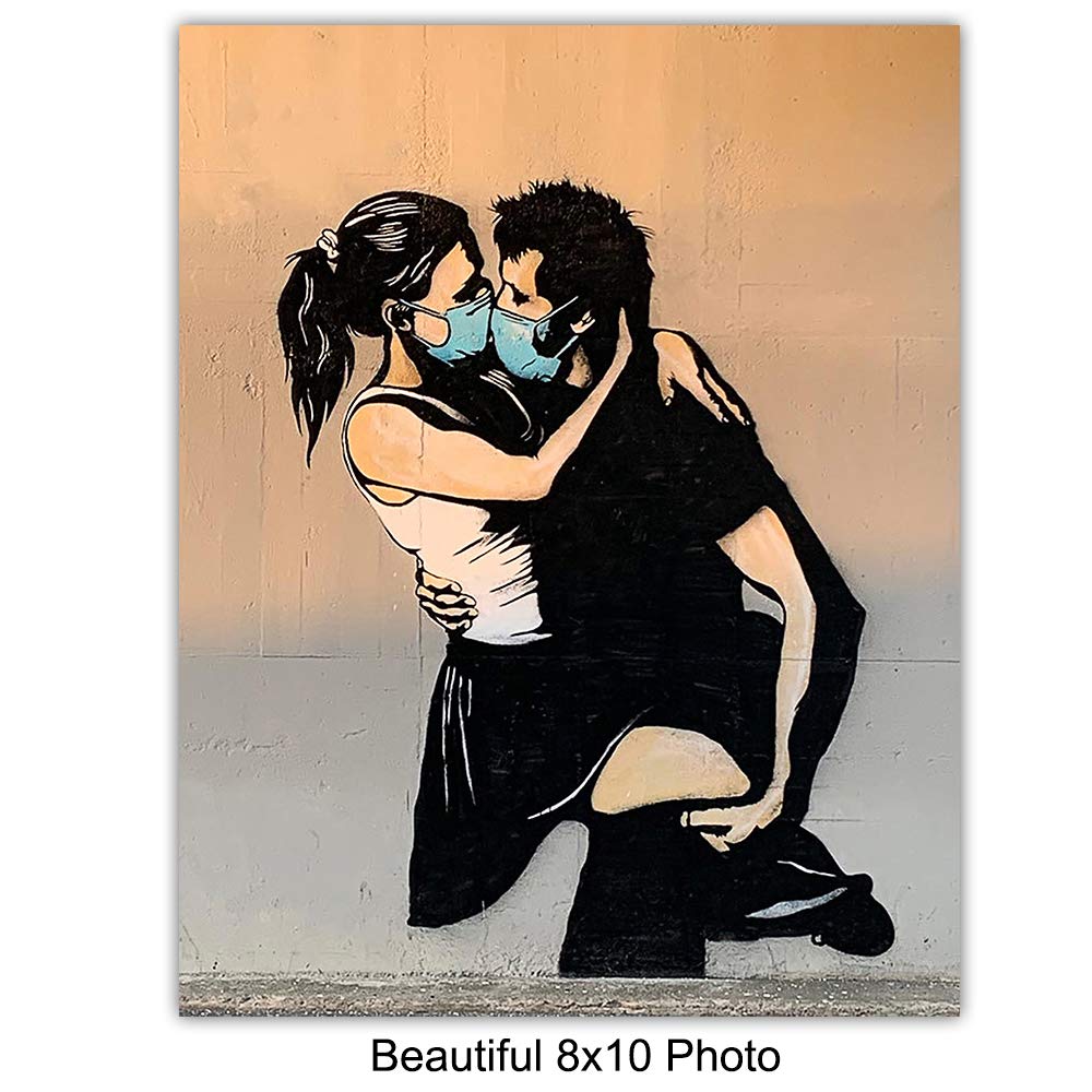 Banksy Posters Set – 8×10 Urban Graffiti Wall Art – Wall Mural Set – Mural Wall Art – Fallen Angel, Forever Young – Teen Room Decor – Dorm Wall
