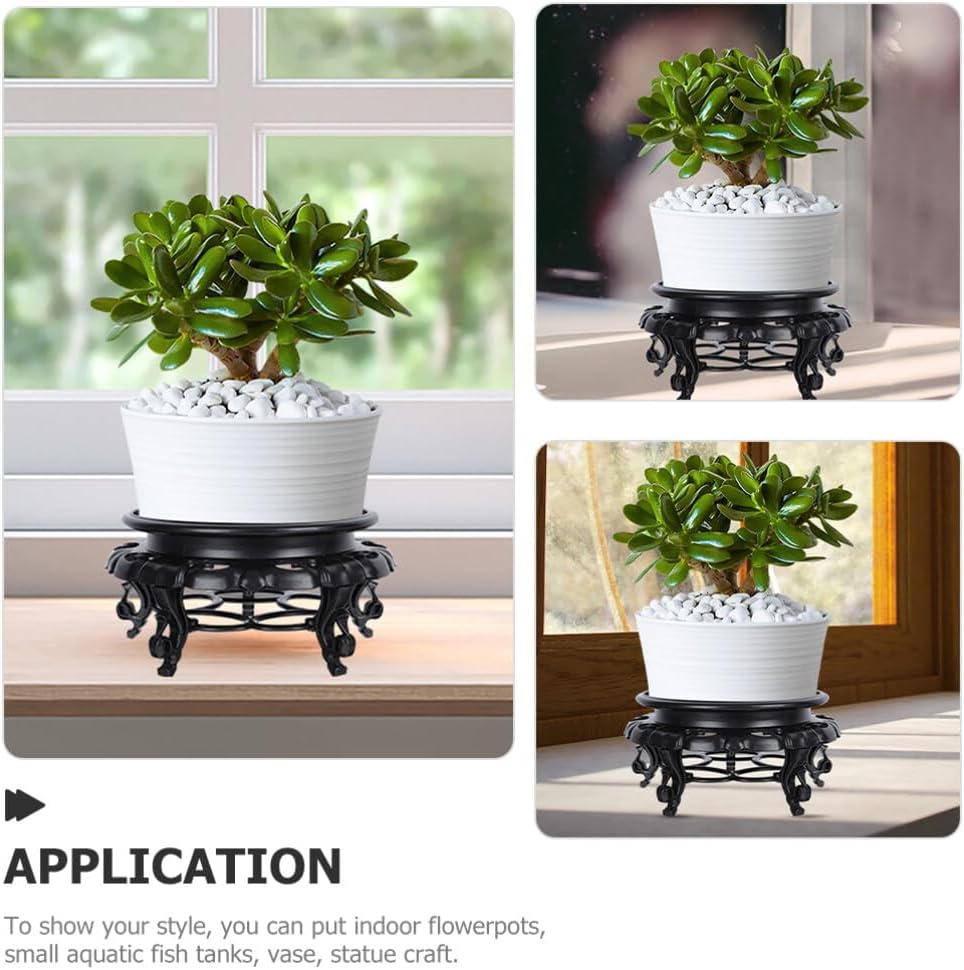 GANAZONO Taburete de madera para plantas, soporte de exhibición chino, soporte retro para maceta, estante decorativo para jardinera, estante para