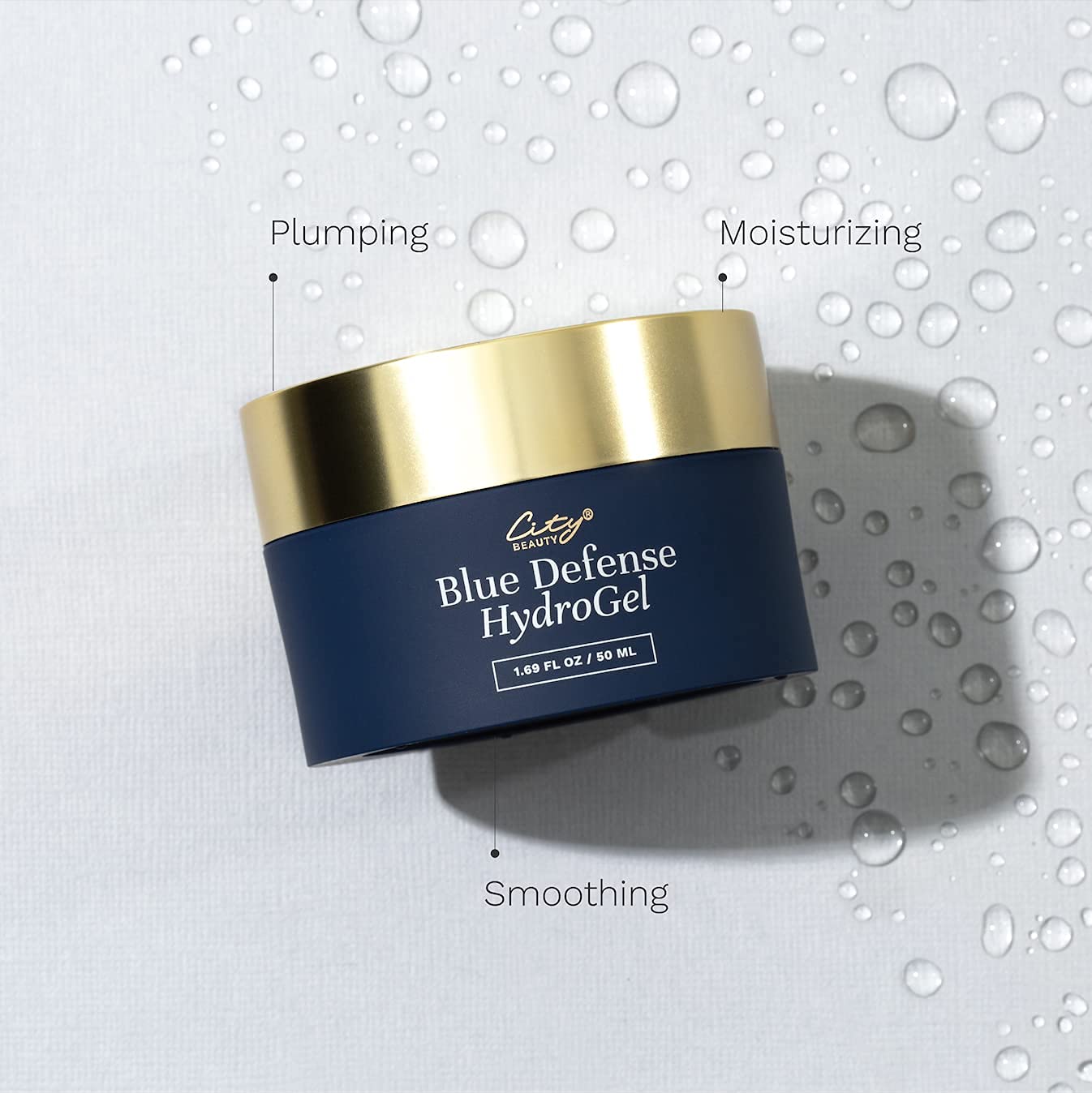 City Beauty Blue Defense HydroGel – Gel hidratante facial – Fórmula hidratante con ácido hialurónico – Solución para manchas oscuras y arrugas –