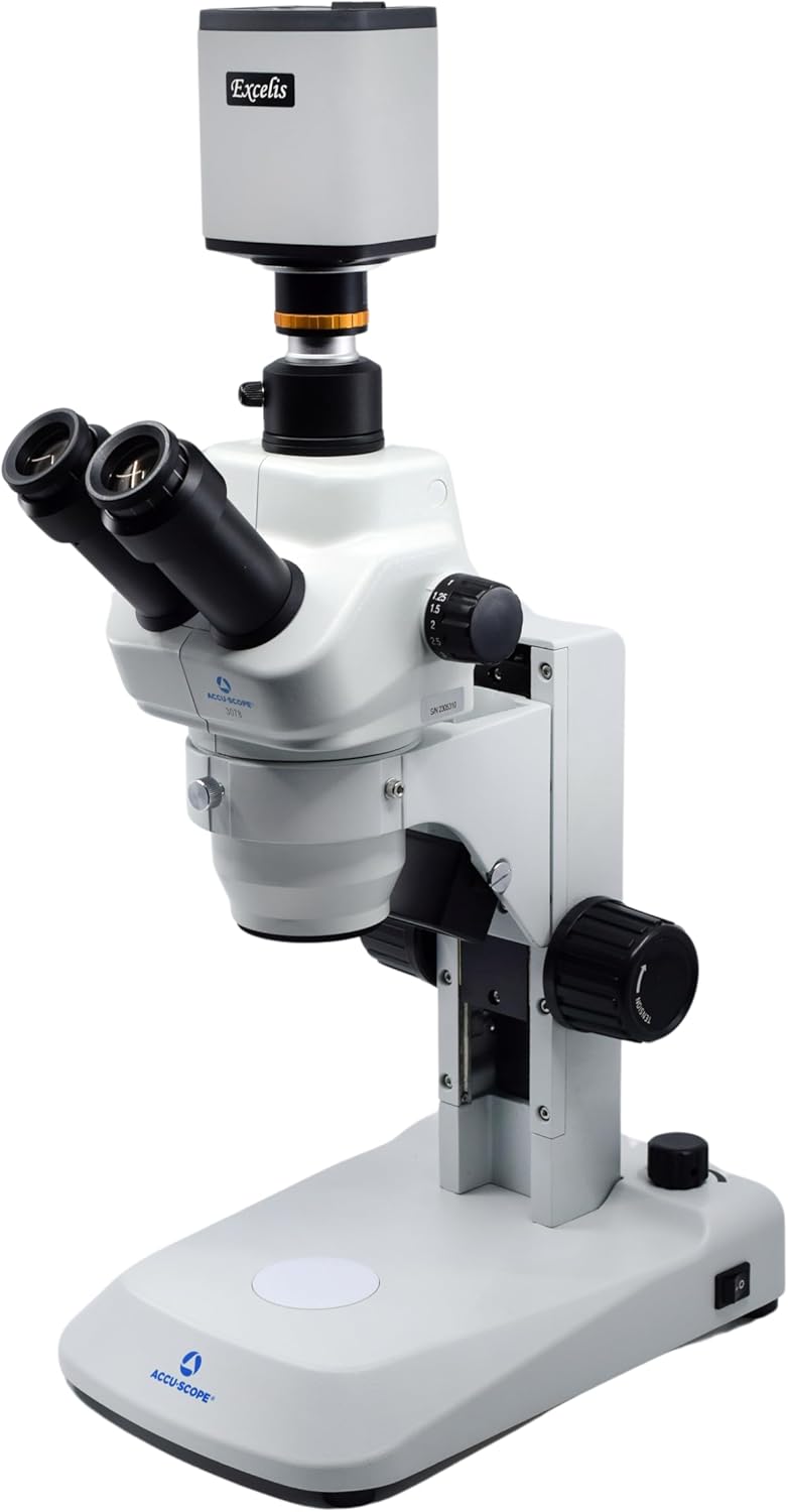Microscopio estéreo digital con cámara, 3079-HD – Ampliación de zoom 8-35X – Resolución HD 1080p – Imagen de 5MP y video de 15 FPS – Microscopio de