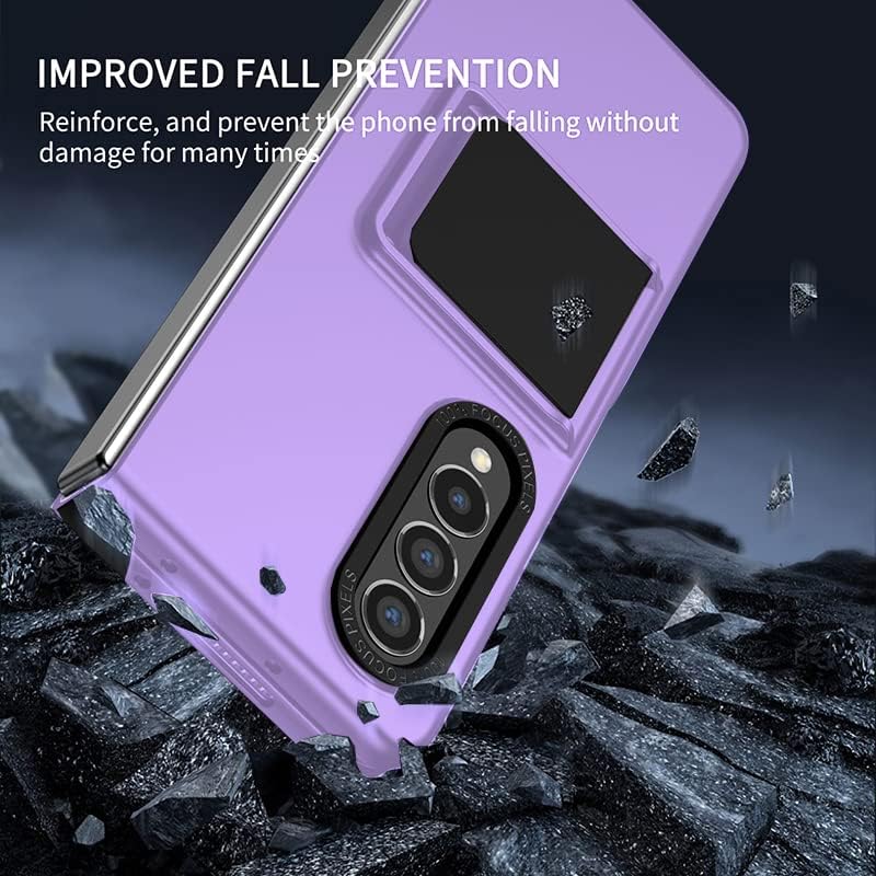 Asuwish Funda de teléfono para Samsung Galaxy Z Fold 4 5G 2022 con funda deslizante para cámara con soporte de soporte, delgada, protección móvil,