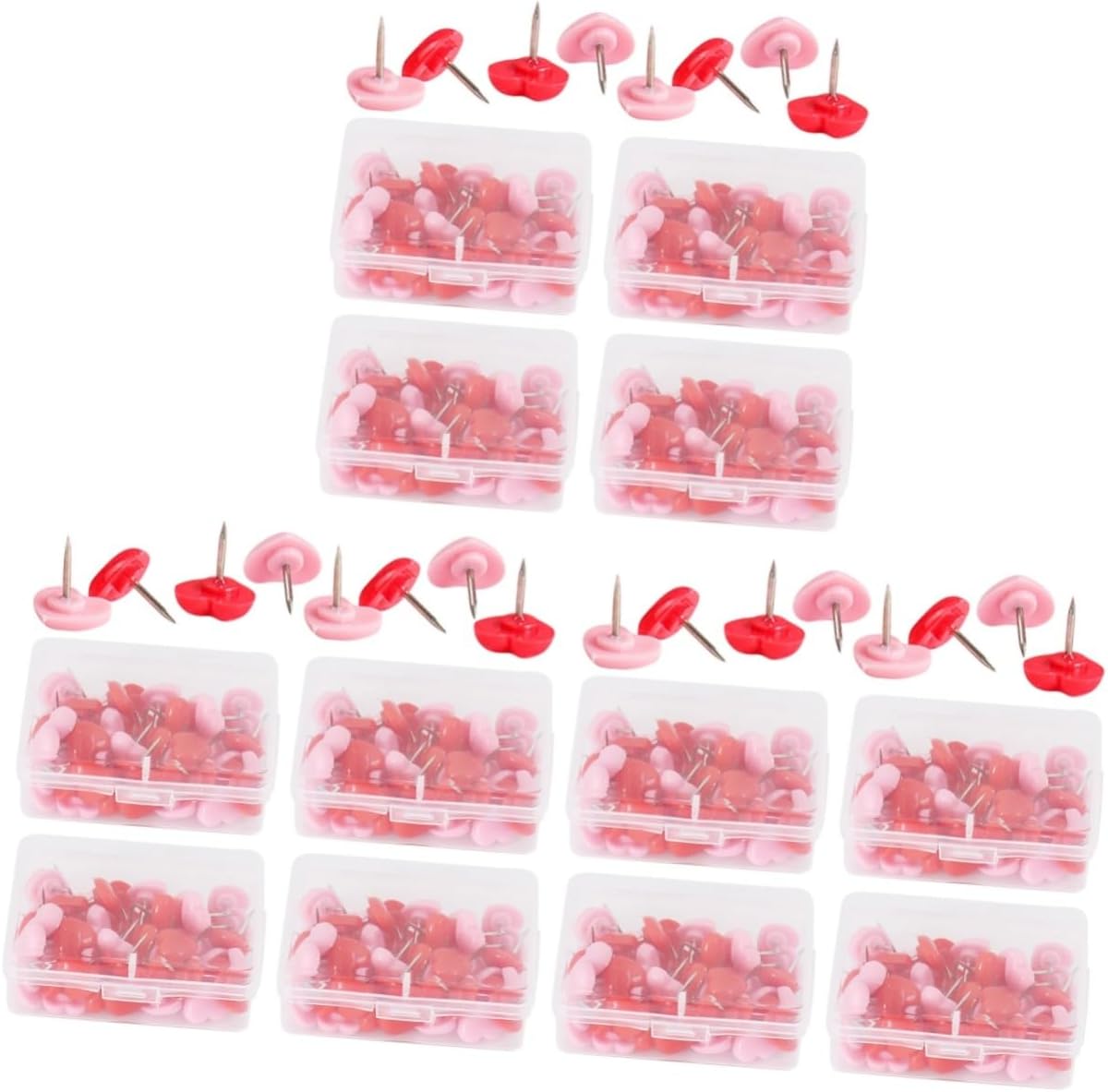 Abaodam 12 Boxes Thumbtack Accesorios para Escritorio Thumb Tacks Heart Shaped Push Pin Map Accessories Bulletin Board Push Pin Pushpins Home Supply