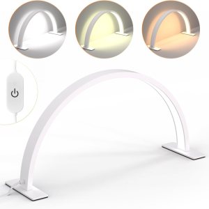 GHWMYD Luz de media luna para escritorio de uñas, luz de pestañas, lámpara de tecnología de uñas, lámpara de mesa de media luna, lámpara de GHWMYD Luz de media luna para escritorio de uñas, luz de pestañas, lámpara de tecnología de uñas, lámpara de mesa de media luna, lámpara de