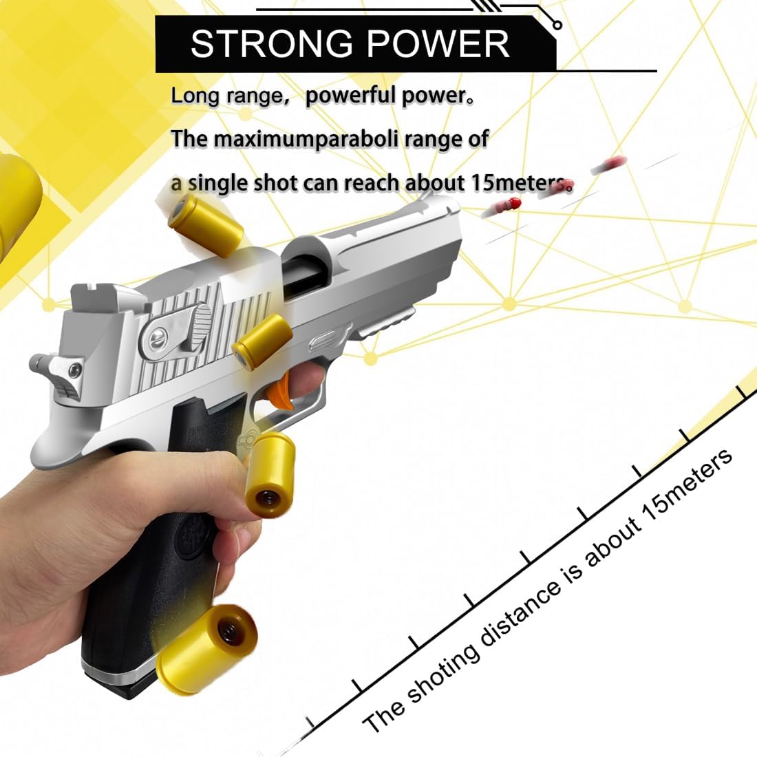 Pistola de juguete de recarga totalmente automática con carcasa de rebote, juegos de disparo, pistola de espuma suave, juguetes de modelo educativo,
