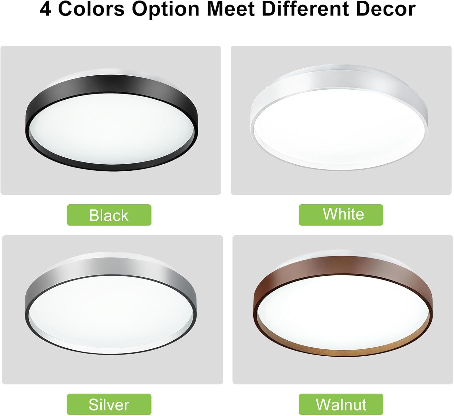 DLLT – Lámpara de techo LED moderna de 24 W, de 13 pulgadas, color plateado, de perfil bajo, luz redonda fina para cocina, dormitorio, sala de