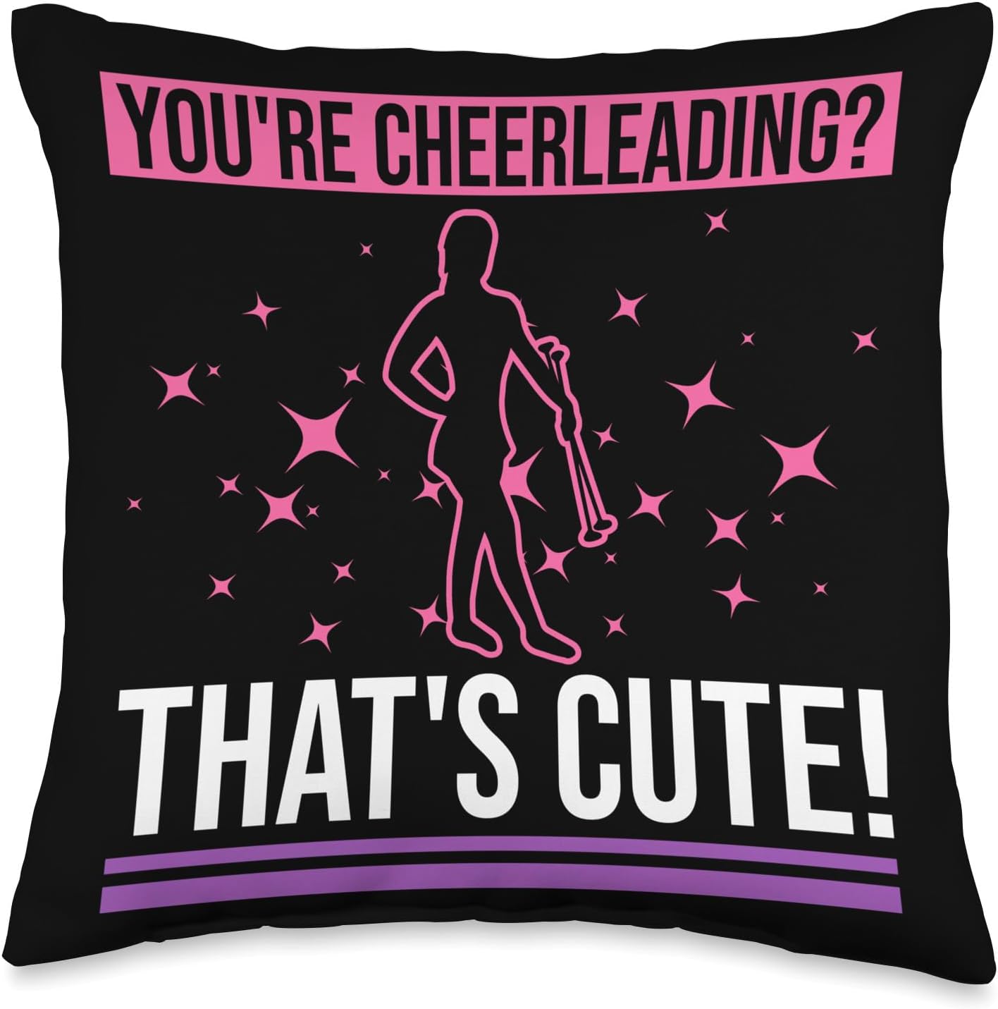 Baton Twirling & Majorette Dance Designs Baton Twirler Design for Majorette Cheerleader Throw Pillow, 16×16, Multicolor