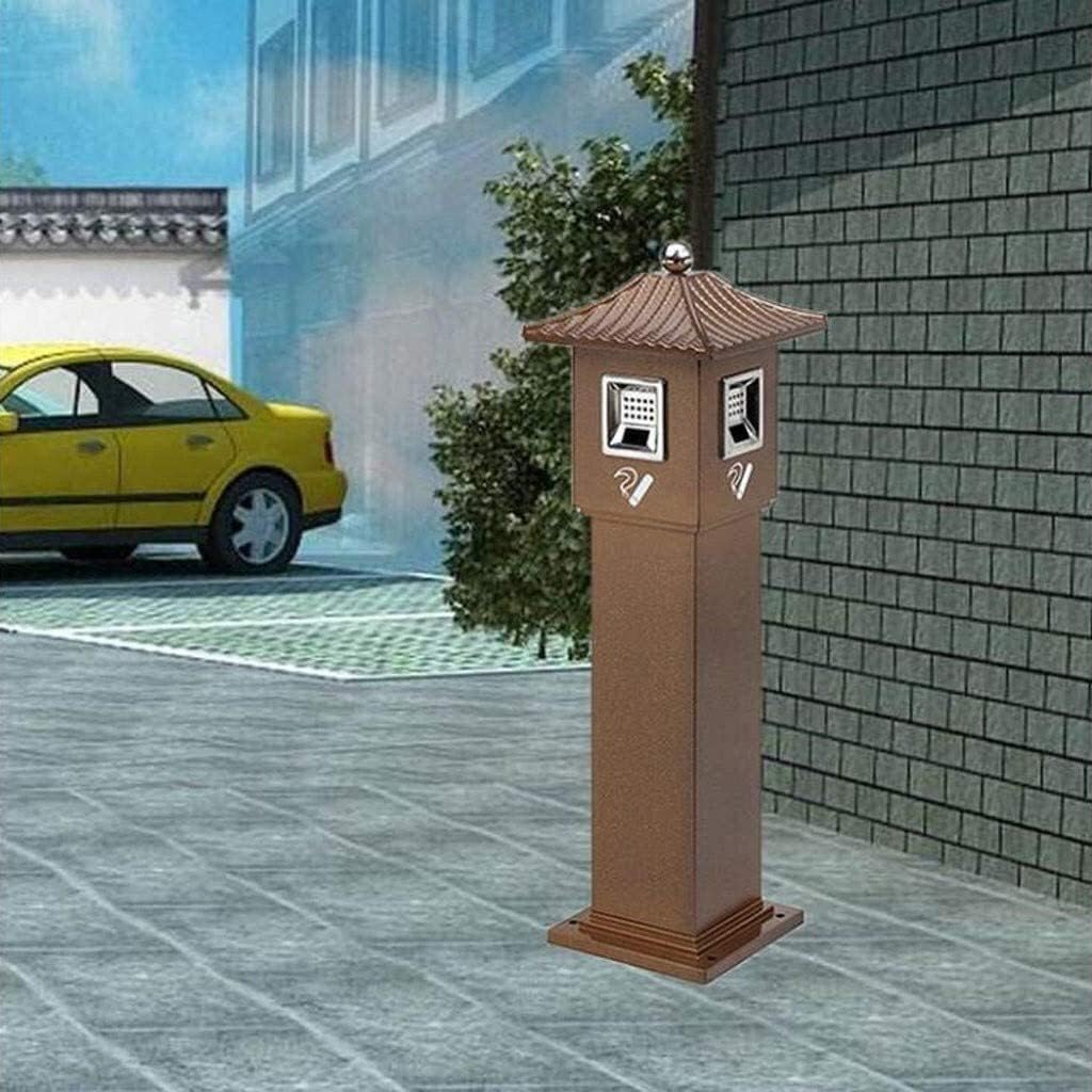 Bote de basura Stainless Steel Outdoor Ashtray Vertical Cigarette Butt Column Fixed Hotel Outdoor Trash Can with Ashtray Out Smoke Head Tube