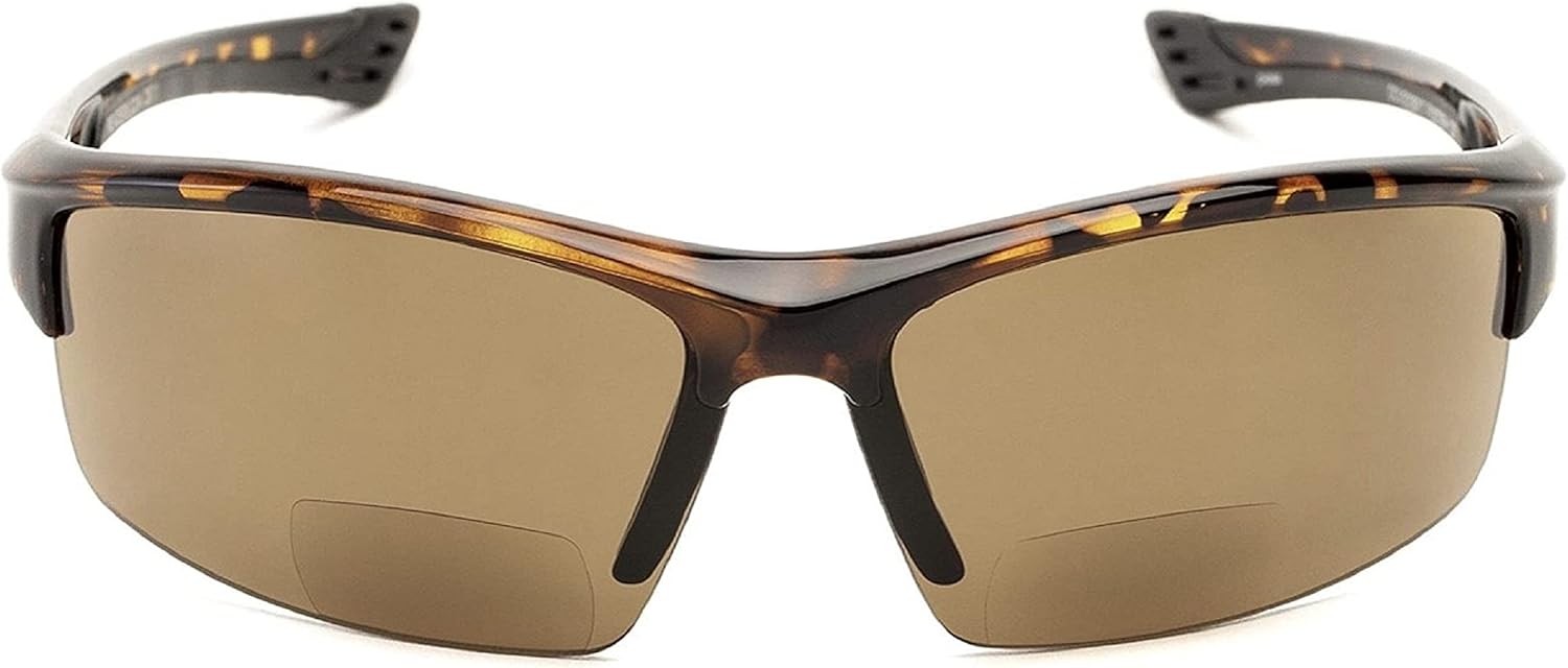 The Foster II – Lentes de sol bifocales de lectura de plástico para deportes y lectores de sol envolventes, certificado ANSI Z87.1