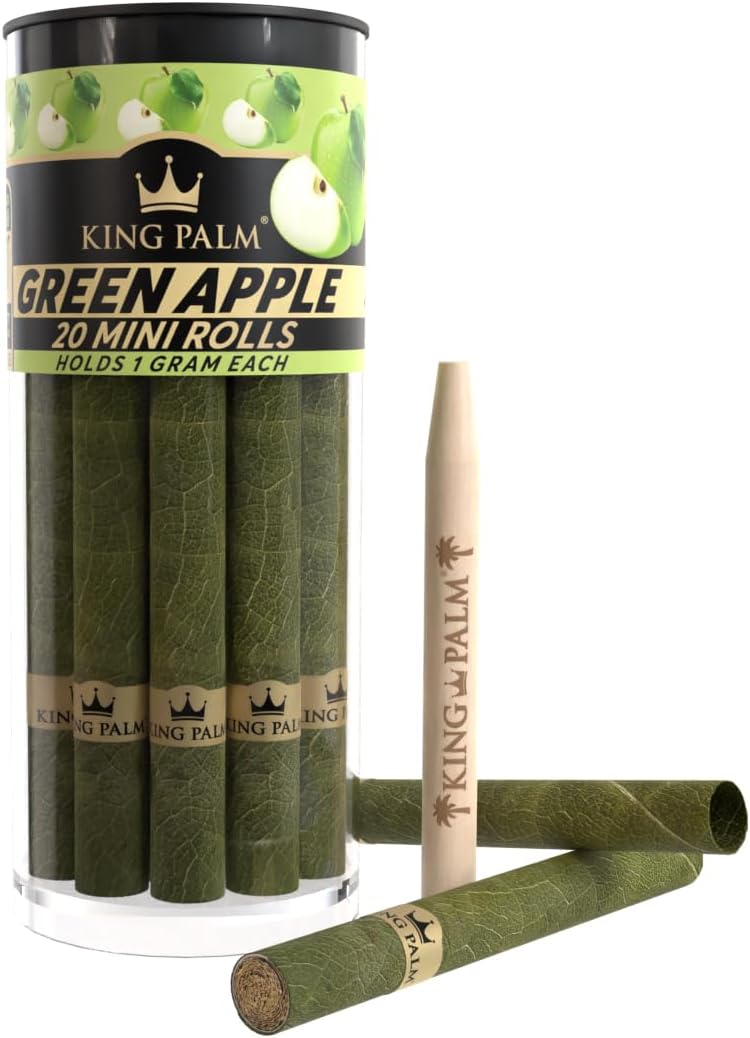 King Palm Conos de tamaño mini  (20 rollos en total)  Hojas de palma naturales pre enrolladas  Conos totalmente naturales  Filtro de cáscara de maíz