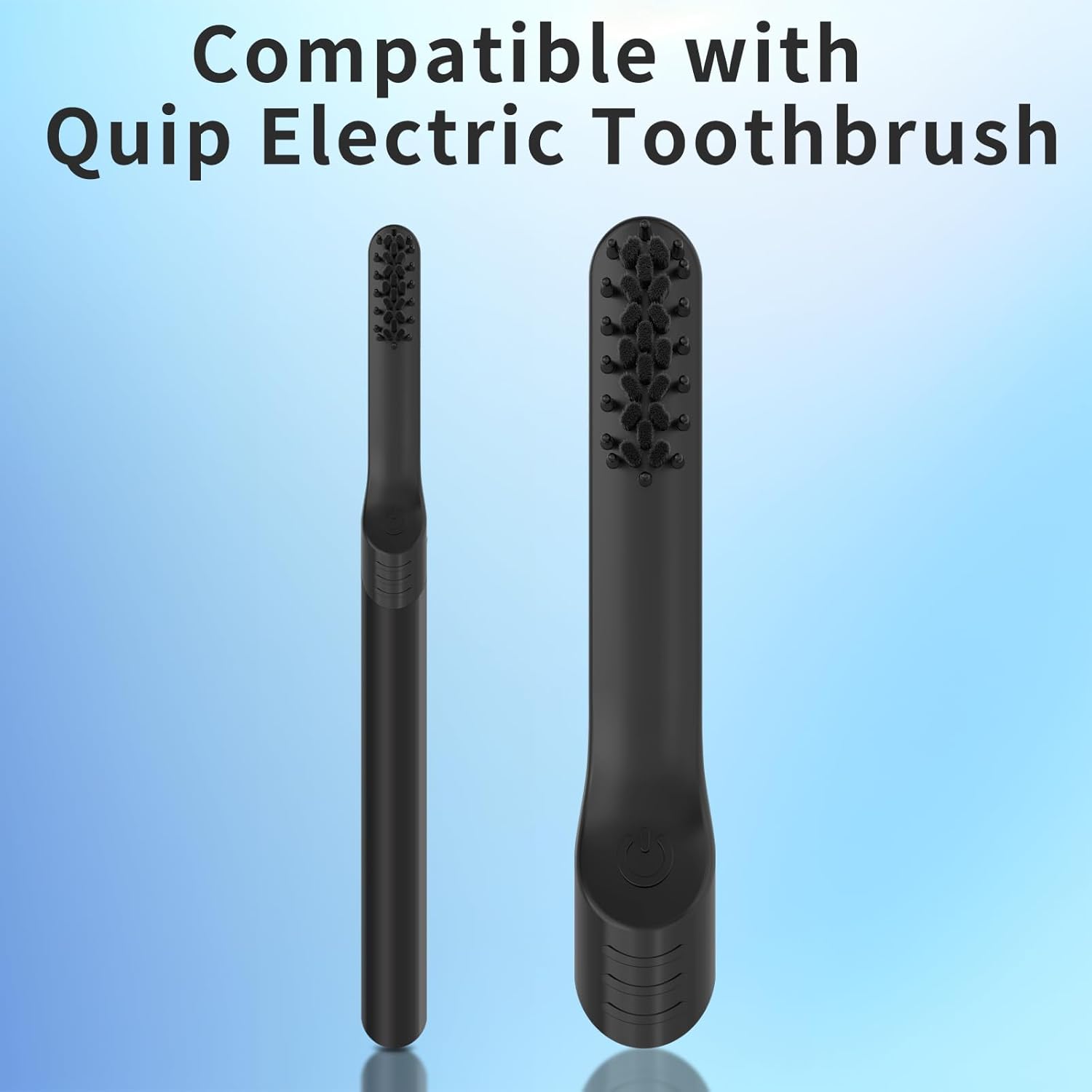 Cabezales de repuesto para cepillo de dientes eléctrico Quip para adultos, paquete de 6 cabezales de repuesto, cerdas suaves, color negro