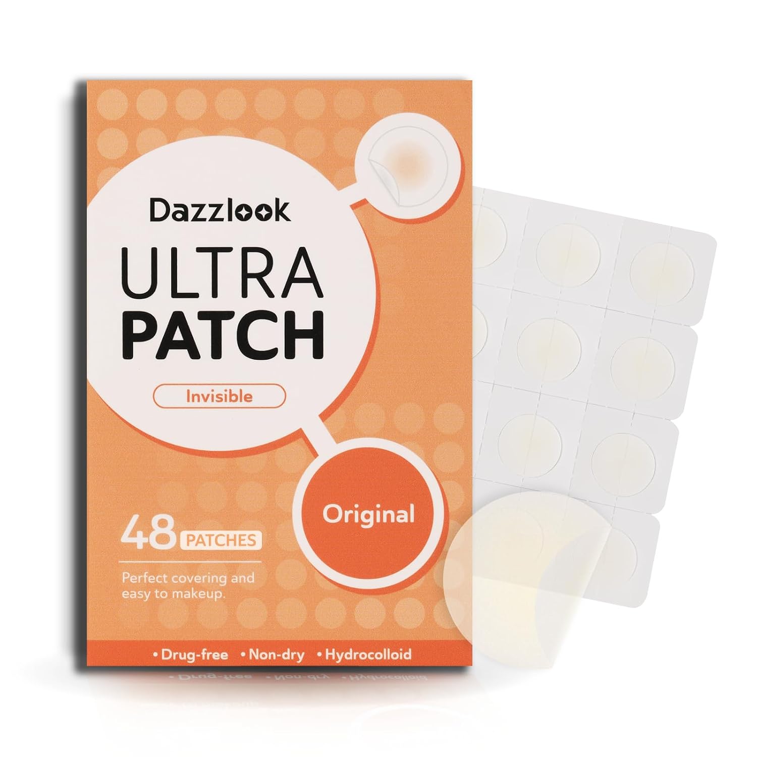 Parches de espinillas ultra  Parche hidrocoloide para el acné para cubrir zits e imperfecciones, brotes de acné, calcomanías para puntos de acné