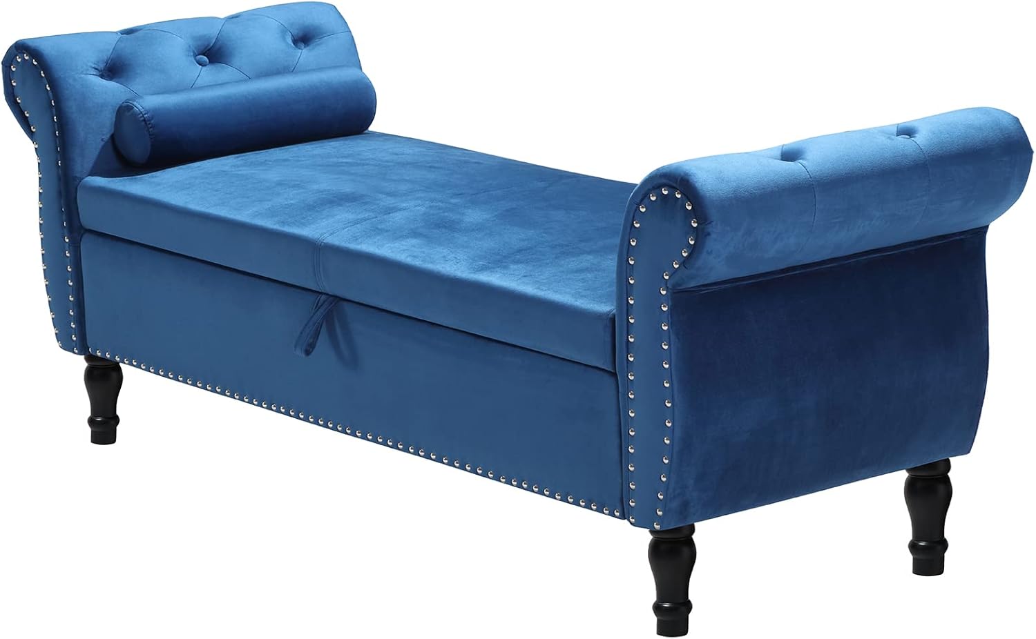 KIVENJAJA Banco de almacenamiento para el extremo de la cama del dormitorio, asiento otomano tapizado de terciopelo de 63 pulgadas de largo con