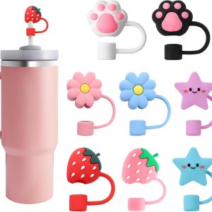 Stanley – 8 tapas de pajilla, para vasos Stanley de 30 y 40 onzas, reutilizables de silicona, bonitas tapas de popote en varias formas, tapas de Stanley – 8 tapas de pajilla, para vasos Stanley de 30 y 40 onzas, reutilizables de silicona, bonitas tapas de popote en varias formas, tapas de