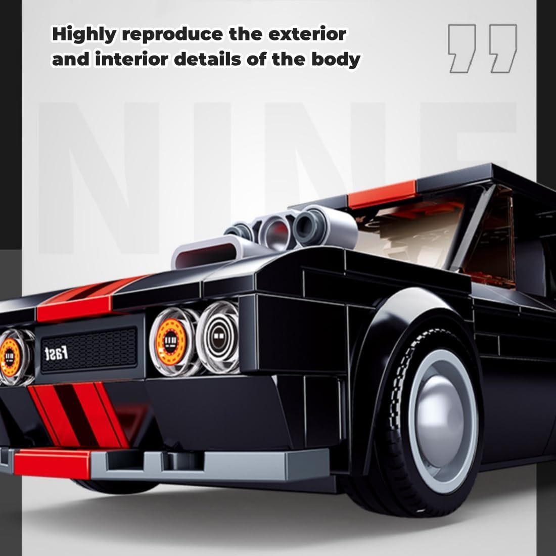 Technic – Kit de construcción de coche deportivo, 502 piezas 2 en 1 Super 9 modificado, modelo coleccionable de coche de carreras con técnica de