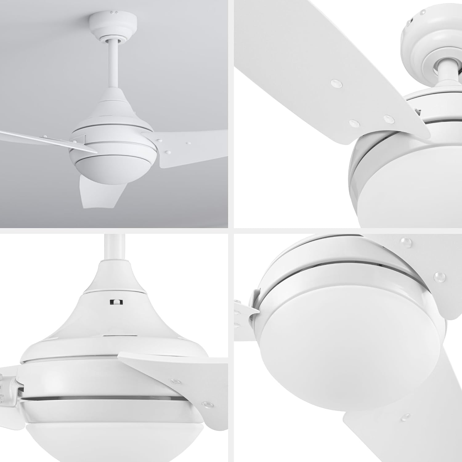 Prominence Home Maxon – Ventilador de techo para interiores de 52 pulgadas con luz LED, control remoto, 3 aspas modernas de alto rendimiento, flujo