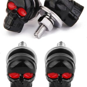 Venveal Skull – Tornillos universales para placa de matrícula de automóvil y motocicleta, tornillos de marco de matrícula 3D de acero inoxidable con Venveal Skull – Tornillos universales para placa de matrícula de automóvil y motocicleta, tornillos de marco de matrícula 3D de acero inoxidable con