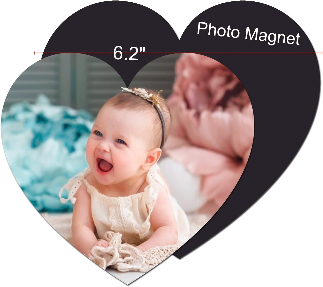 Imán de nevera con foto personalizada grande de 6.2 x 5.6 pulgadas, imanes para refrigerador de oficina y cocina, decoración de casillero escolar en