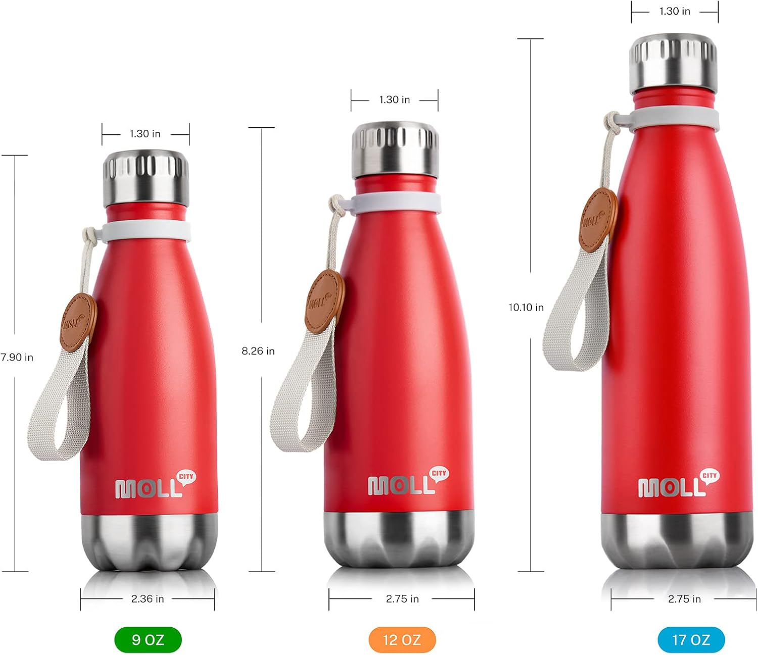 Botella de agua de acero inoxidable de doble pared aislada al vacío, botella de agua para la escuela, botella de agua pequeña para niñas, a prueba