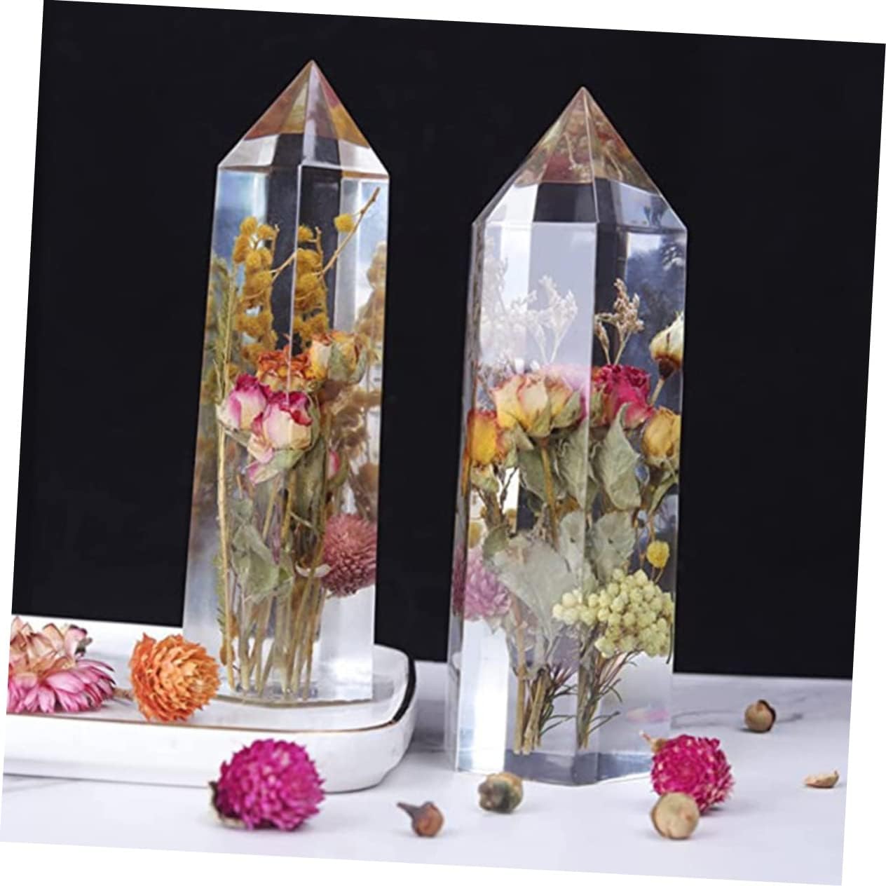 EXCEART Molde epoxi de cristal para el hogar, fabricación de velas, moldes de resina de silicona, moldes de vela de resina de silicona, moldes para