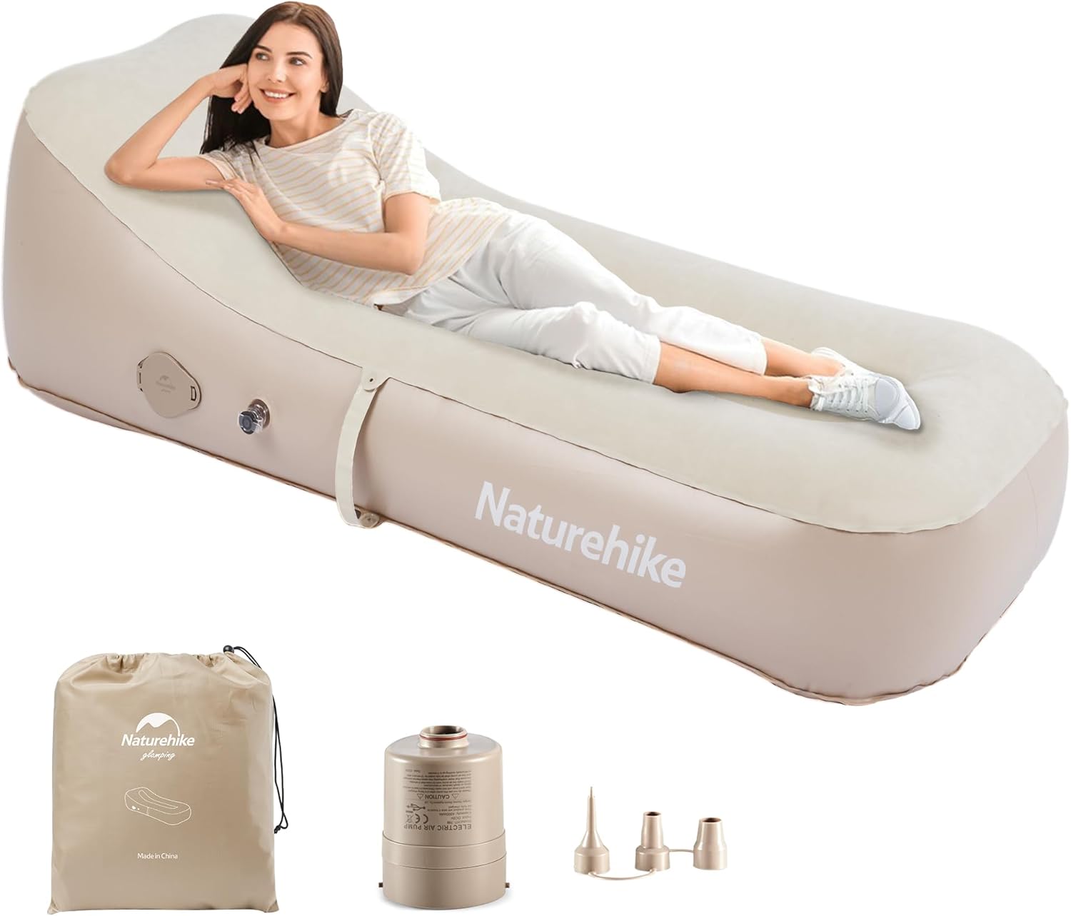 Naturehike Sofá de aire autoinflable, tumbona inflable, sofá inflable, sofá con colchón de aire, para campamento de lujo, senderismo, picnic, tienda