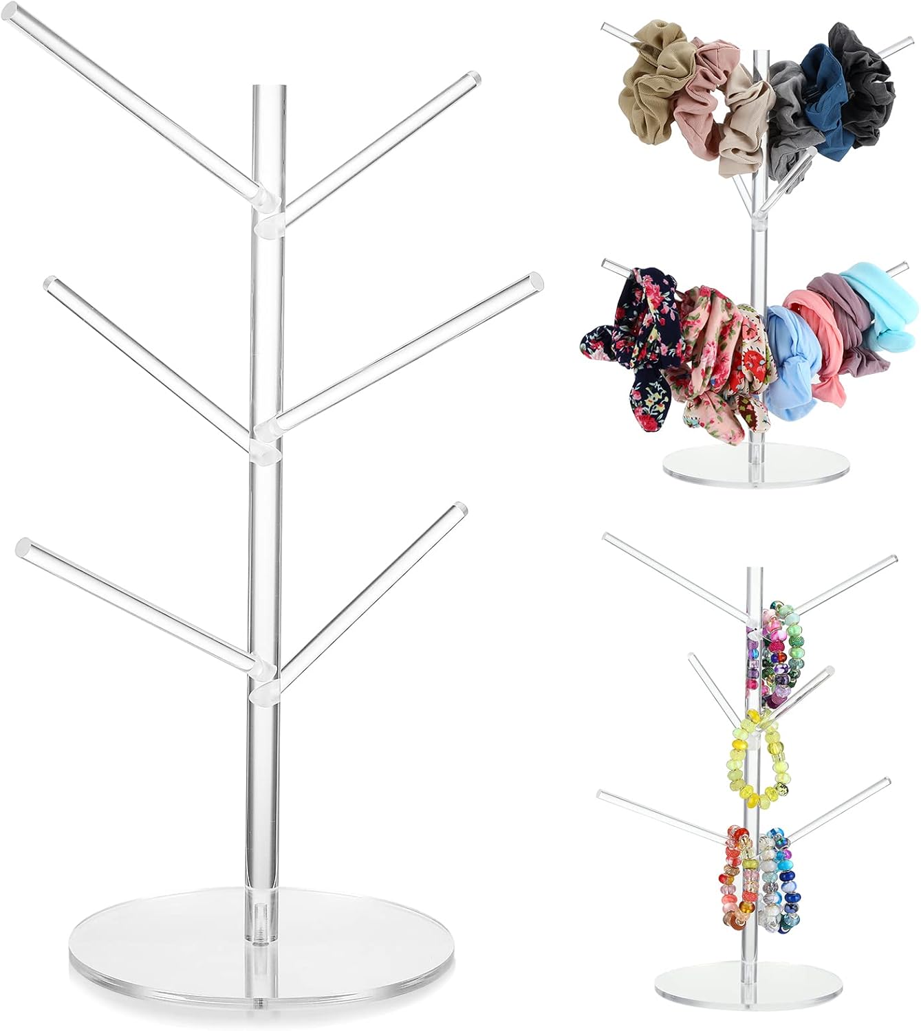 Soporte de acrílico para coletero organizador de ramas en ángulo, soporte para coletero, accesorios para joyas, organizador de corbatas para el