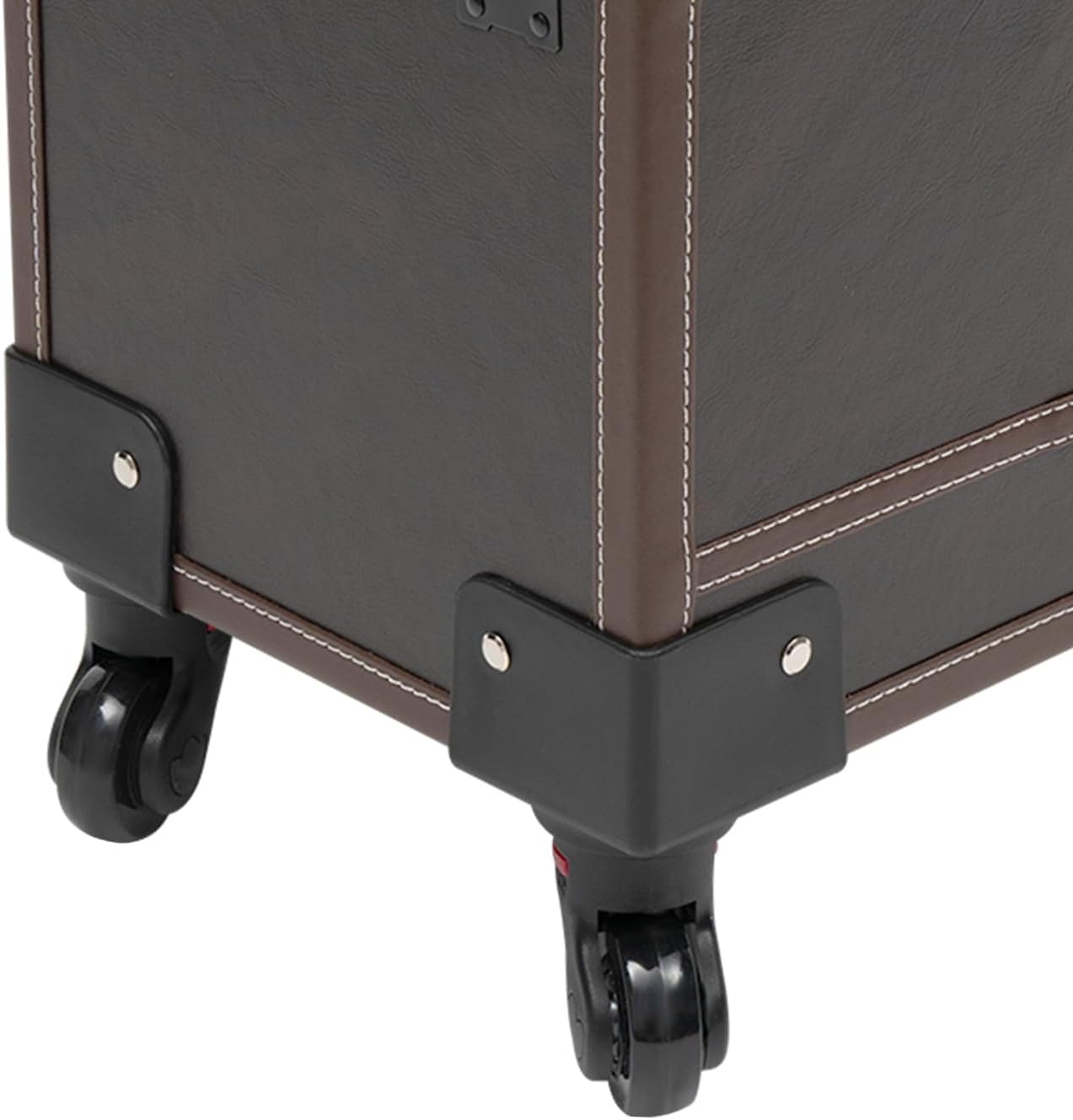 Goudergo Estuche de tren de maquillaje con ruedas para artistas, carrito de belleza, caja organizadora de cosméticos con 4 ruedas, estuche de tren