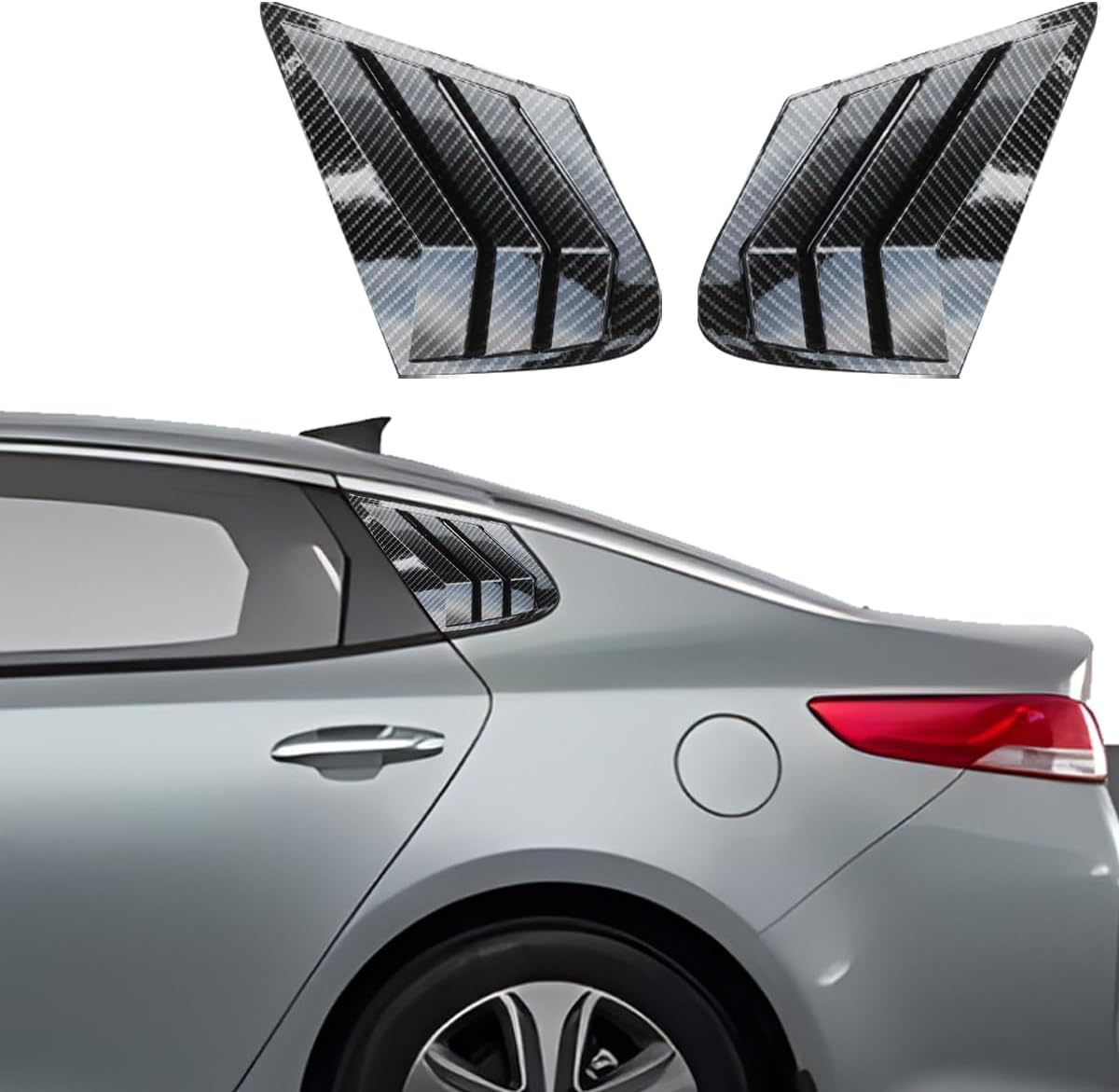 Para Kia K5 Optima 2016-2020 Accesorios exteriores deportivos para ventana lateral trasera de automóvil, rejillas de ventilación de aire, 2 piezas