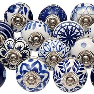 IndianShelf – Perillas de cerámica artesanales, color blanco y negro, antióxido, para cajones de gabinetes de cocina IndianShelf – Perillas de cerámica artesanales, color blanco y negro, antióxido, para cajones de gabinetes de cocina