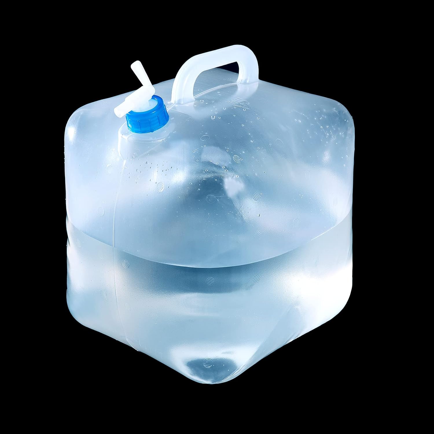 CINPIUK Contenedor de agua plegable de 5 galones con espiga, jarra de agua para camping, cubo de almacenamiento de agua al aire libre, agua portátil