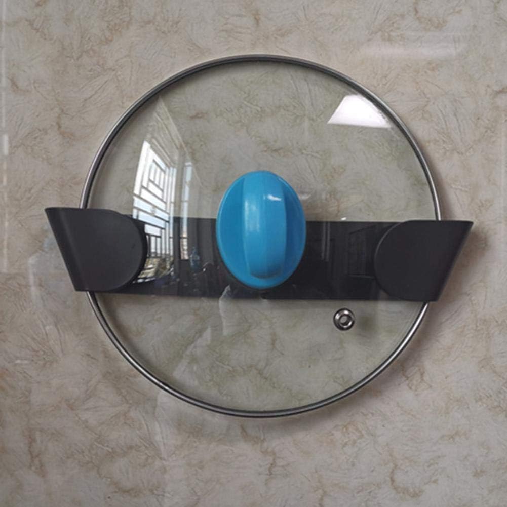 Yosoo 6 soportes para tapa de olla, acero inoxidable, montado en la pared, sin perforaciones, para el hogar, para colocar en la pared, para