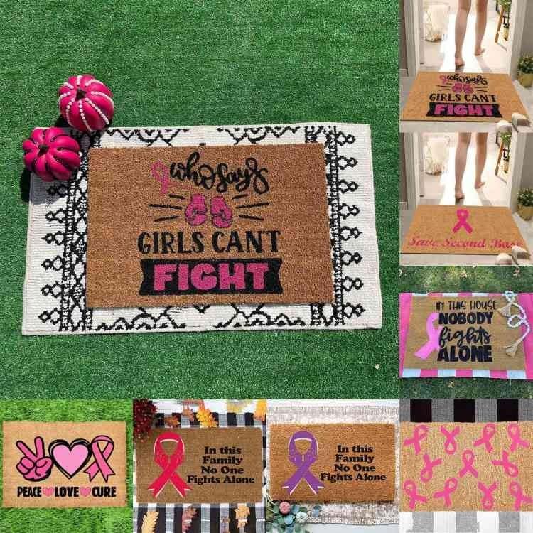 Felpudos de 24 x 16 pulgadas, diseño de cinta rosa para concientización sobre el cáncer de mama, para mujeres, jóvenes, niñas, regalos para