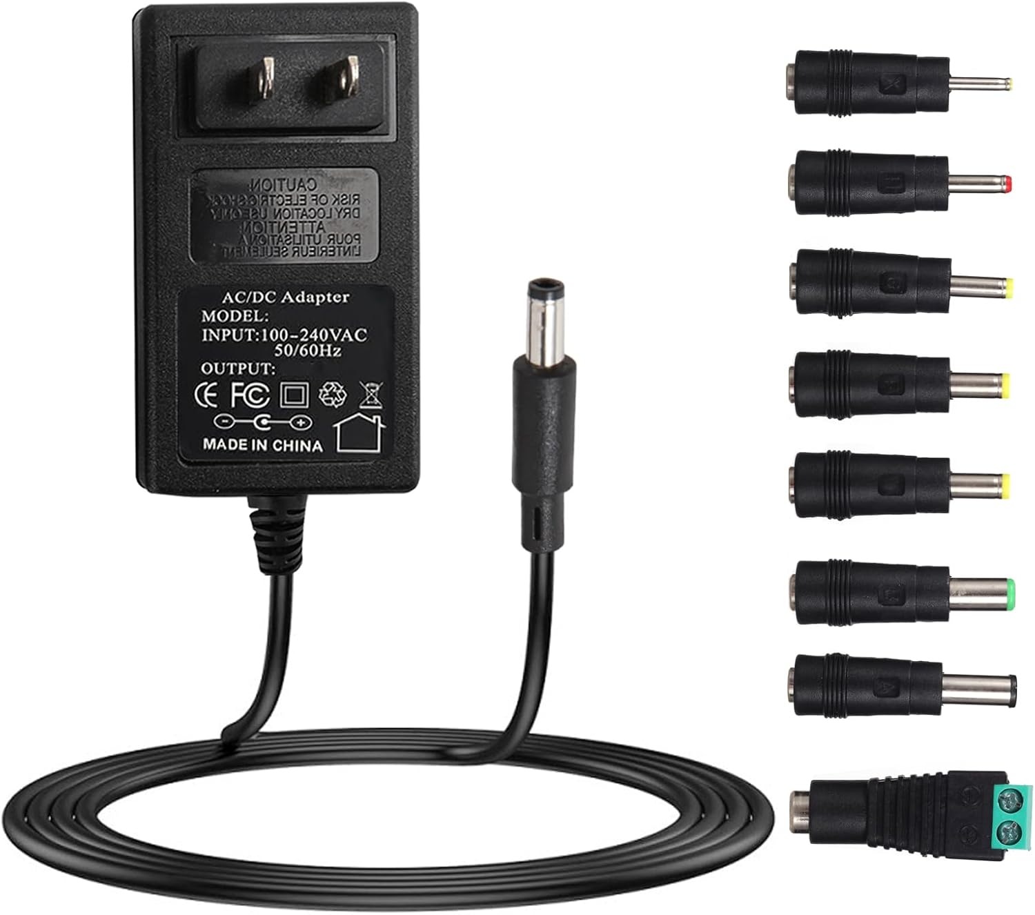 Adaptador de corriente de conmutación de 15V 2A AC para 15 voltios (1A 1.1A 1.2A 1.3A 1.4A 1.5A 1.6A 1.7A 1.8A 1.9A 2A) con 8 enchufes de CC