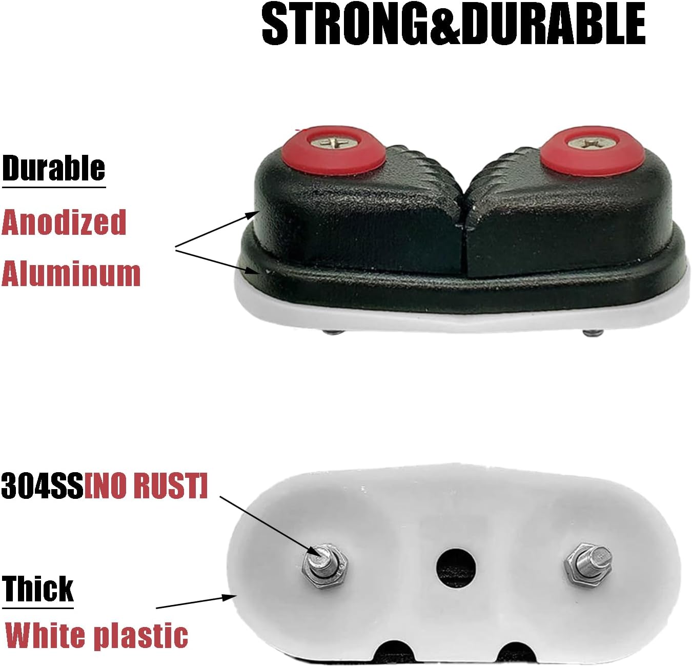 4 Uds Cam Cleats Marine Aluminio Anchor Rope Lock para velero canoa vela, fijación rápida, accesorios de tacos de barco, aleación de aluminio de