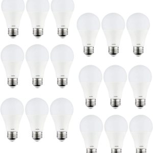 Sunlite 41265-SU Bombillas LED A19, 9 vatios (equivalente a 60 W), 800 lúmenes, base media (E26), no regulable, escarcha, listado UL, blanco frío Sunlite 41265-SU Bombillas LED A19, 9 vatios (equivalente a 60 W), 800 lúmenes, base media (E26), no regulable, escarcha, listado UL, blanco frío