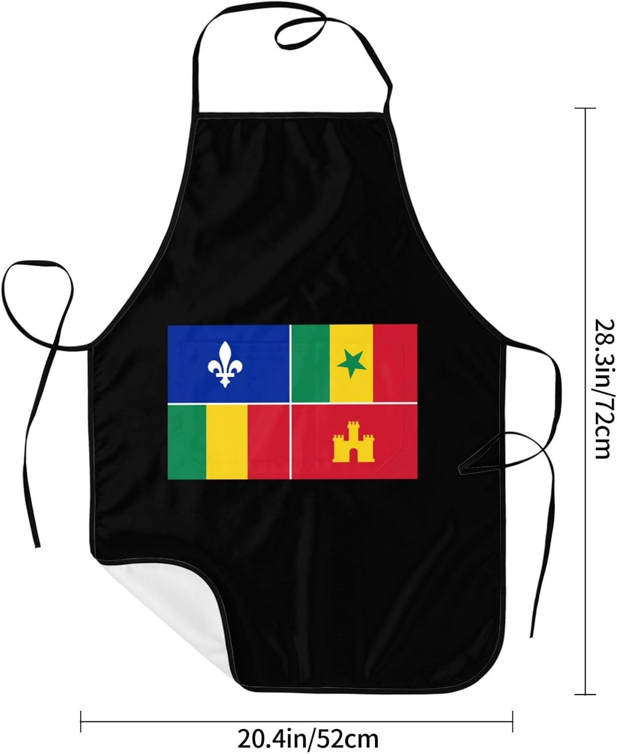 QIZYOQA Delantal de bandera criolla de Luisiana impermeable con bolsillos, delantal de cocina para cocinar, delantal de chef para hombres y mujeres,