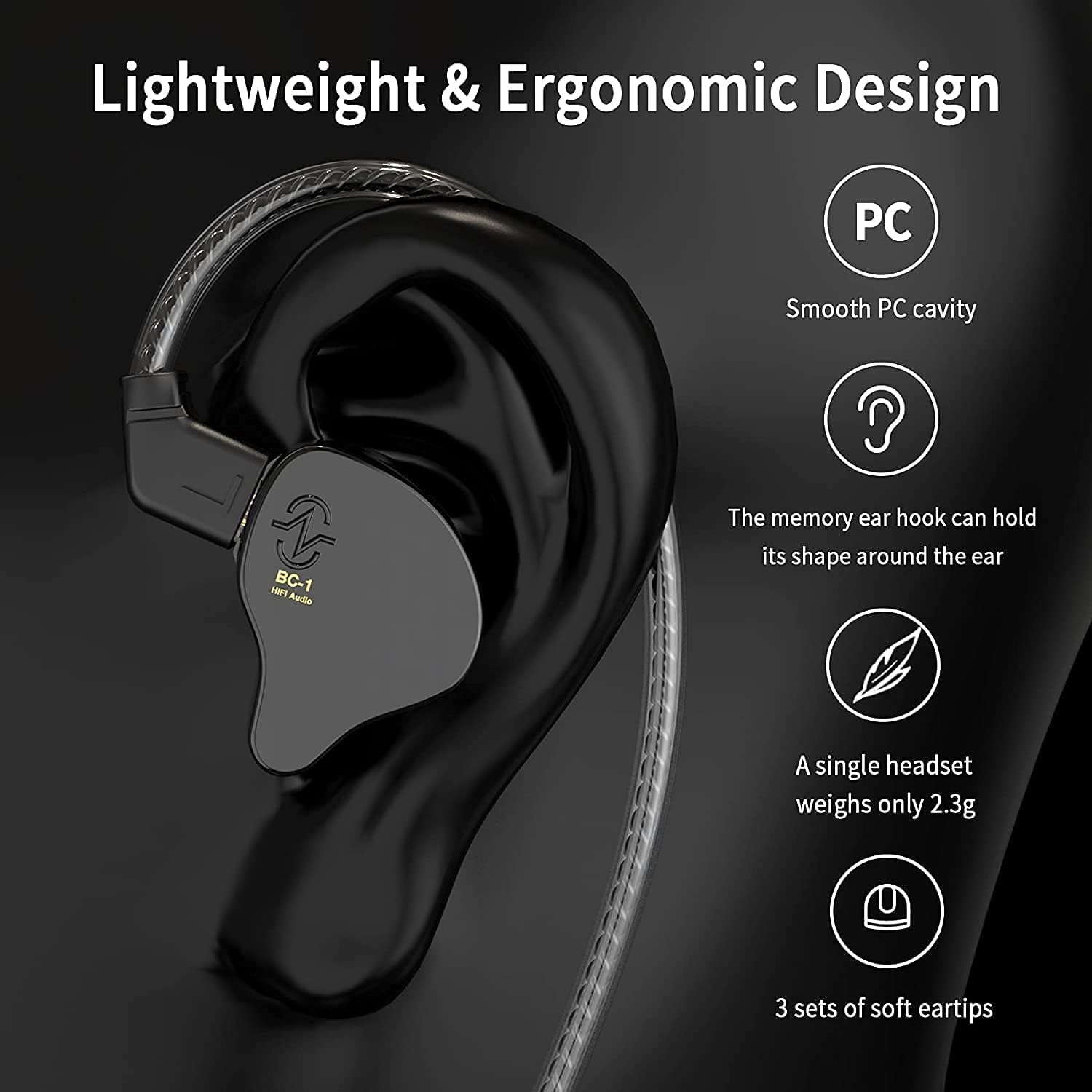 CCZ Melody – Monitor de auriculares con cable, híbridos de doble controlador 1BA+1DD, auriculares de alta fidelidad, graves profundos, para músicos