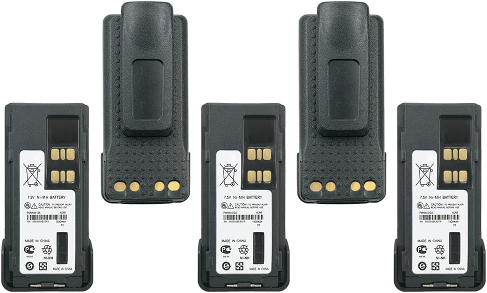 5X PMNN4412A NI-MH – Batería de repuesto para radios XPR3300 XPR 3500 XPR 7350 XPR 7380 XPR 7550 APX1000 APX2000 APX3000 APX4000 compatible con