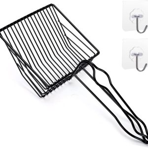 Cuchara de arena de metal para gatos, caja rápida para gatitos con soporte, pala grande profunda, mejorada con cabeza plana y un cómodo agujero para Cuchara de arena de metal para gatos, caja rápida para gatitos con soporte, pala grande profunda, mejorada con cabeza plana y un cómodo agujero para