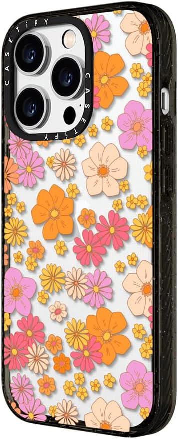CASETiFY Funda Impact para iPhone 15 Pro 4 veces probada contra caídas de grado militar, protección contra caídas de 8.2 pies – Estampado de flores