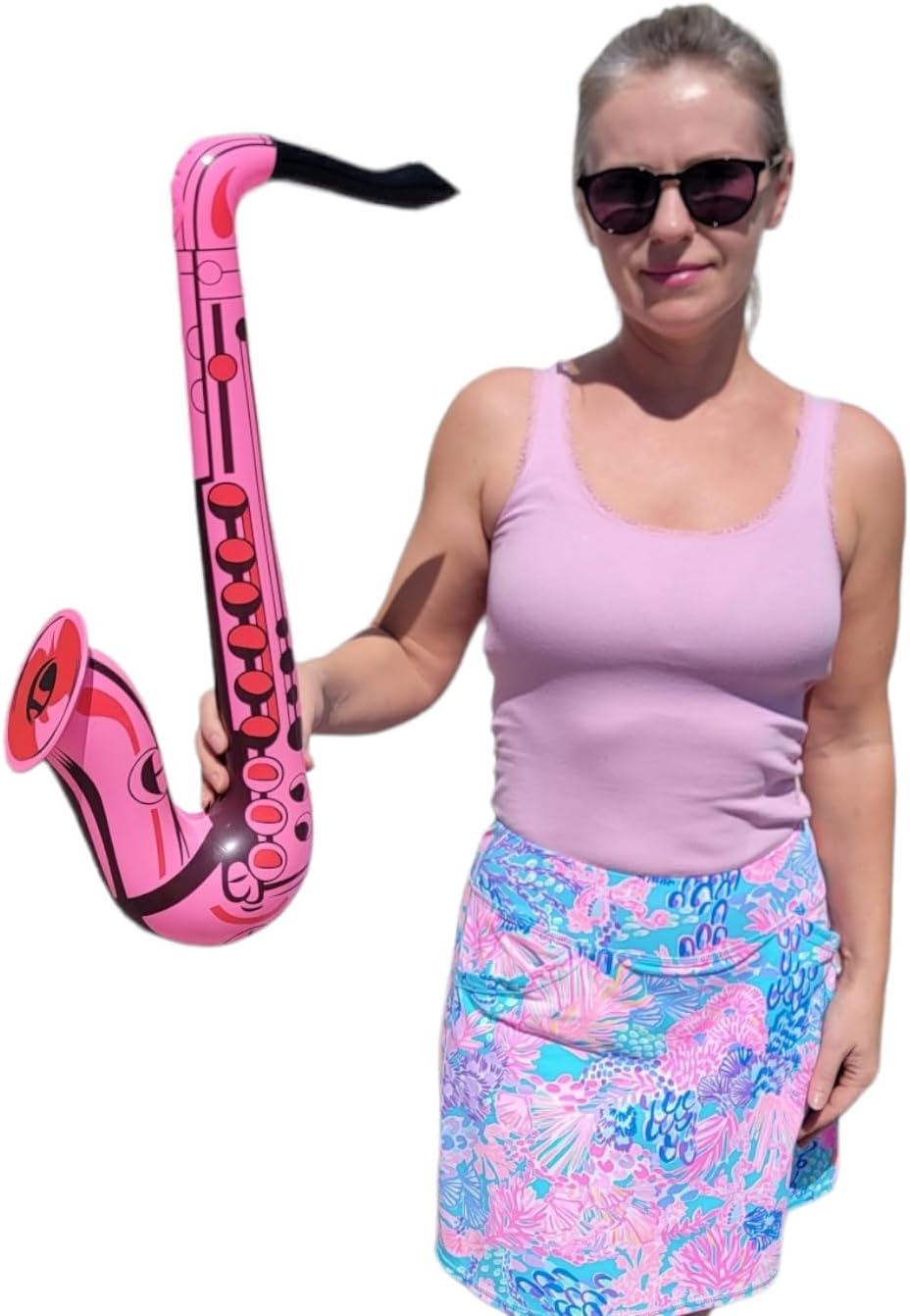 Saxofón colorido de 22 pulgadas infla (3 colores), instrumento musical inflable para juego simulado, concierto, jazz, sesión de fotos, cabina,