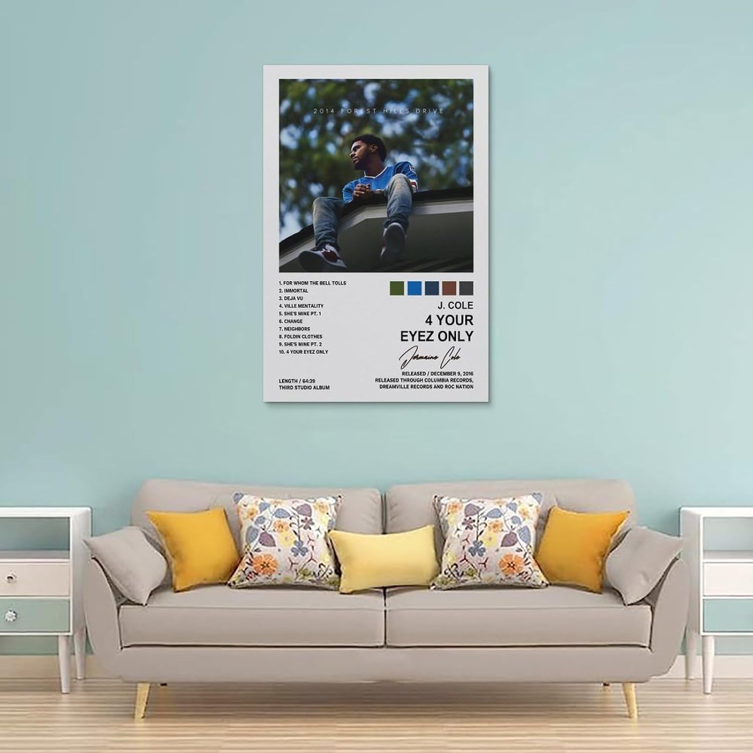 JINUS J Posters Cole Forest Hills Drive – Póster decorativo para pared, póster de pared e impresión artística moderna para dormitorio, decoración de