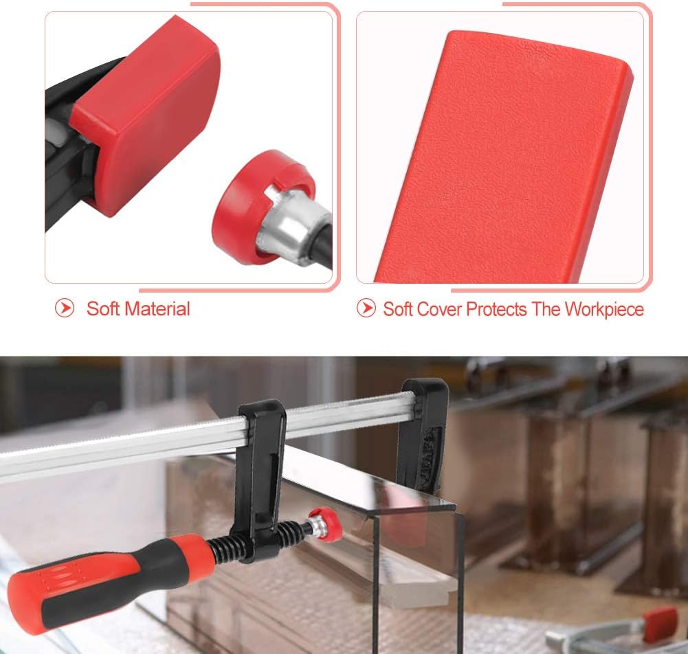 Juego de abrazaderas F, 4 piezas de 13.7 pulgadas de acero resistente para carpintería, juego de abrazaderas de madera DIY herramienta de mano con