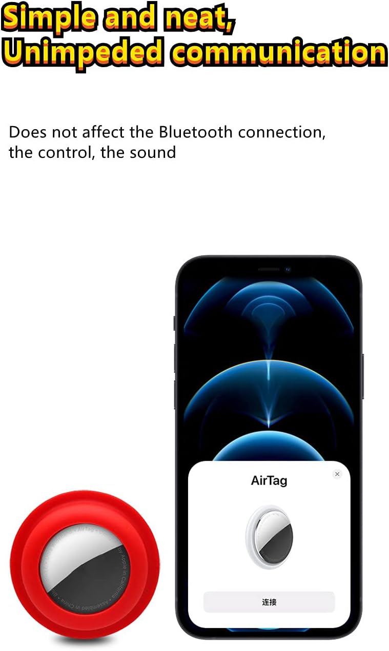 Air Tag – Funda adhesiva de silicona para Apple Airtag con soporte protector de silicona para Apple AirTag, portátil y antiarañazos, buscador de
