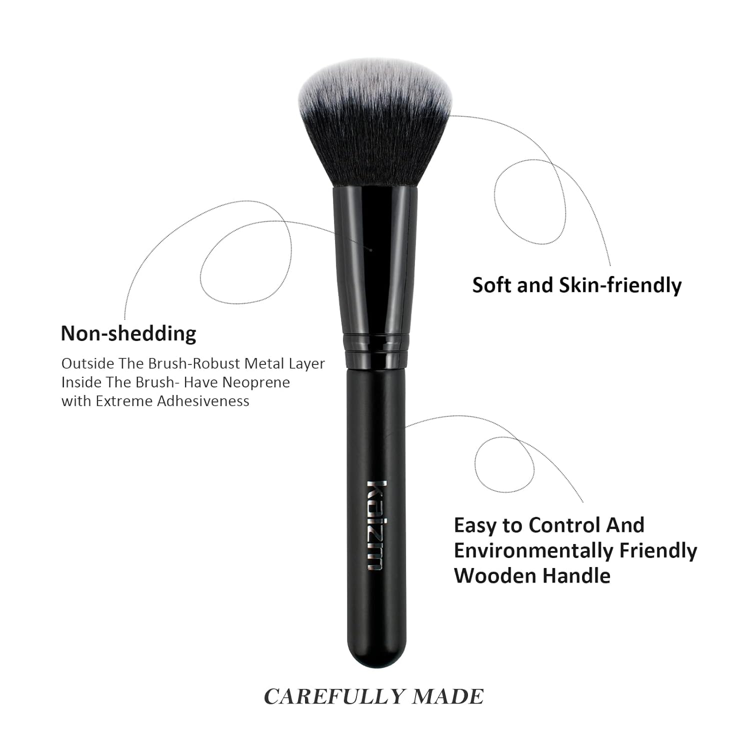 Daxstar Pinceles de maquillaje con estuche plegable, kit de maquillaje de 15 piezas, juego de brochas de maquillaje negro con 4 esponjas de